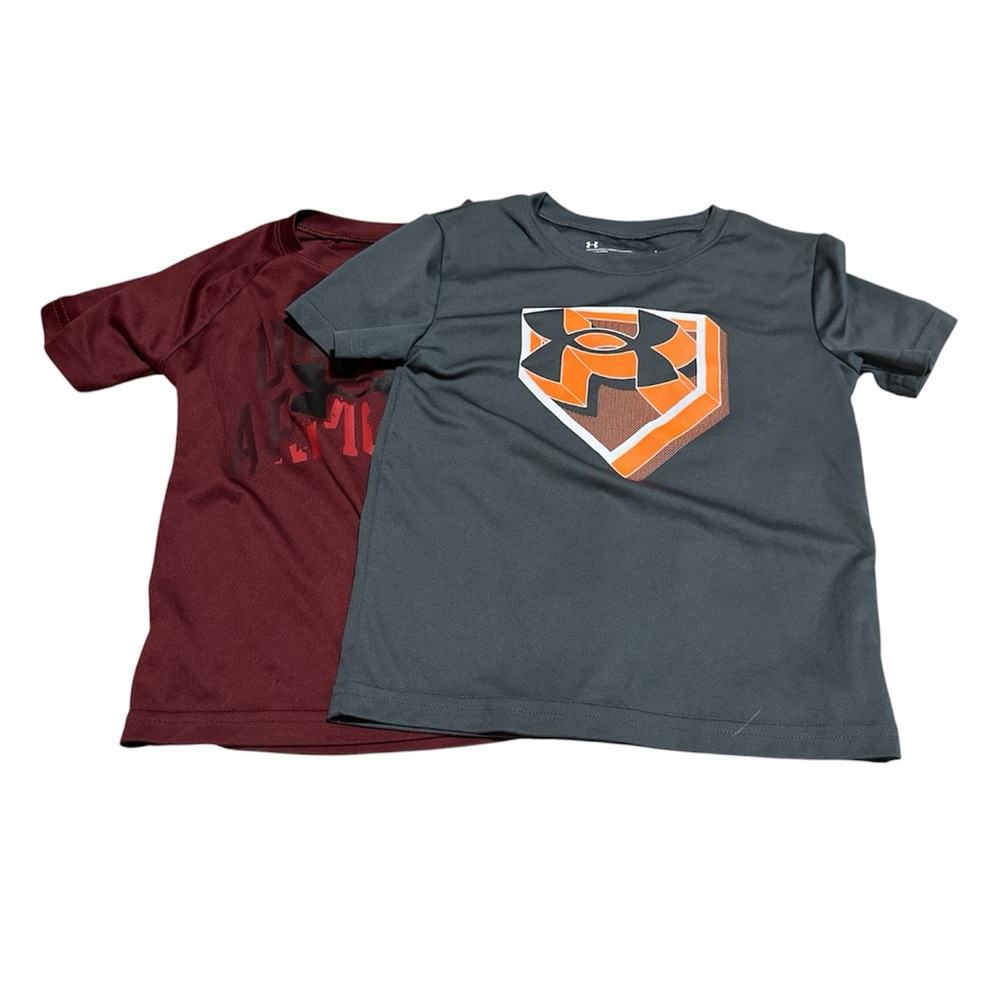 Two Under Armour Boys' Athletic Tees with Graphic